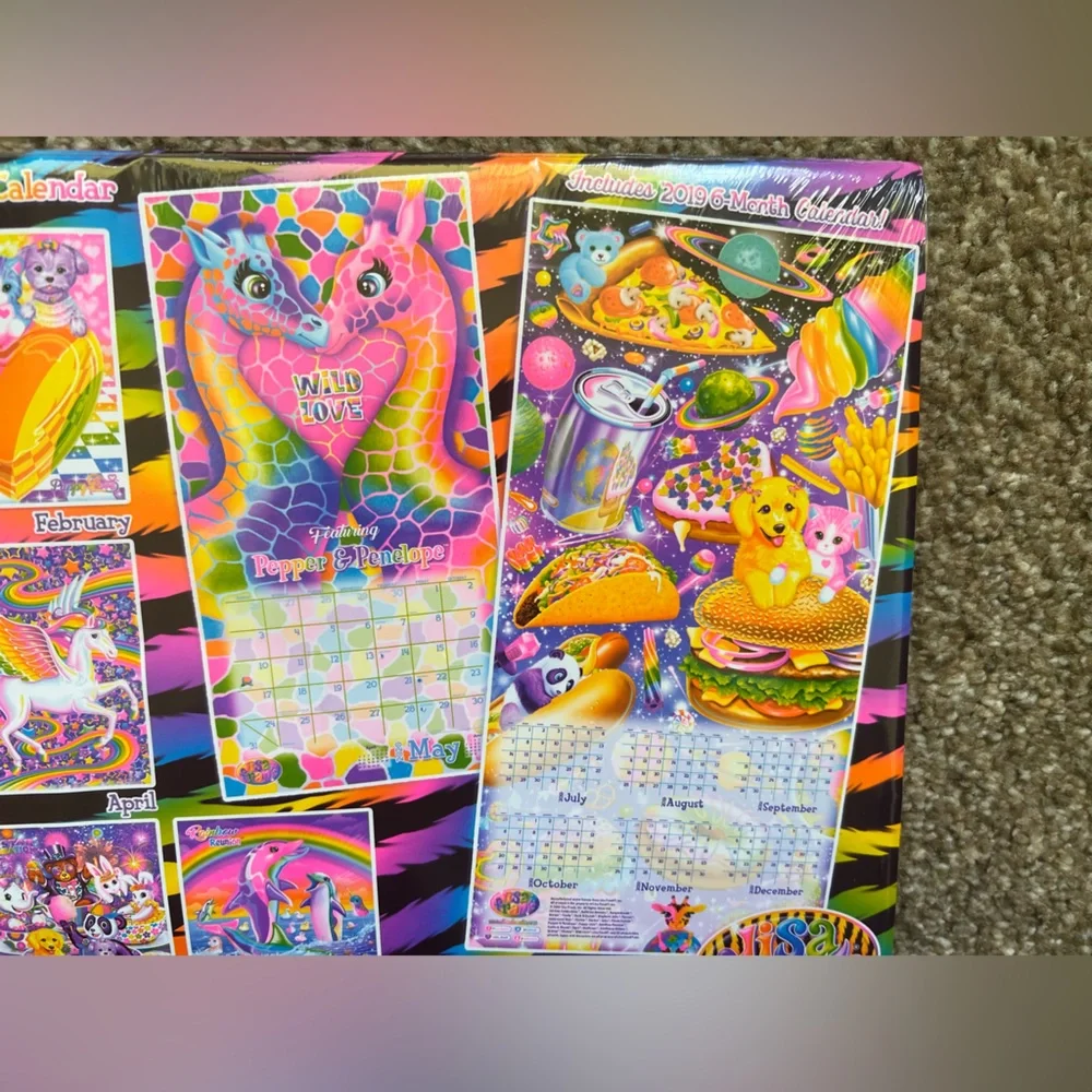 Lisa Frank Official 2020 12-Month Calendar Forrest Sasha & Shanti Tikanni Hunter